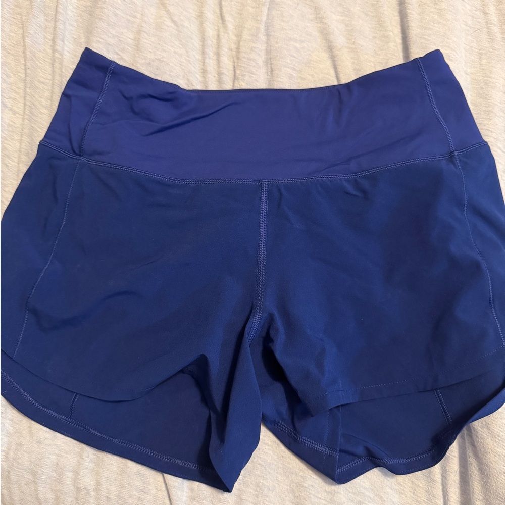 Speed Up High-Rise Lined Short 4" Lululemon Athletica Blue Athletic Shorts